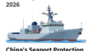 Футуристическая схема защиты морского порта Китая с применением квантовых технологий стандарта 2026 года
